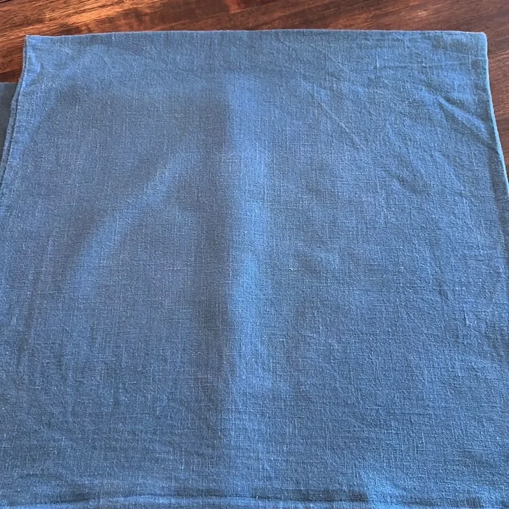 IKEA Blue Upcycled Pillow Covers w/ Floral Transfers w/ Zipper Closure- 2 pcs.